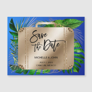 Save the Date Destination Boarding Pass World Map 