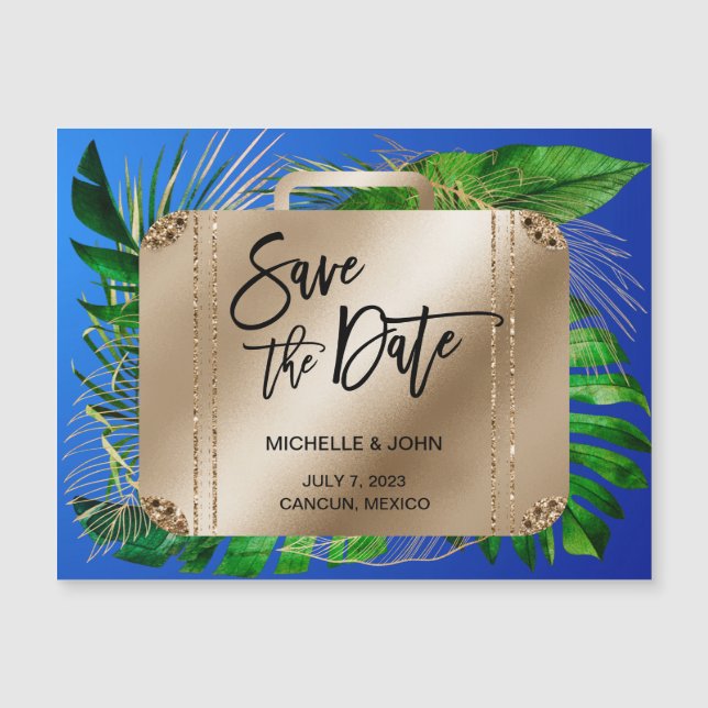 Save the Date Destination Boarding Pass World Map  (Front)
