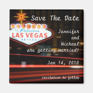 Save The Date Destination Las Vegas Wedding Magnet
