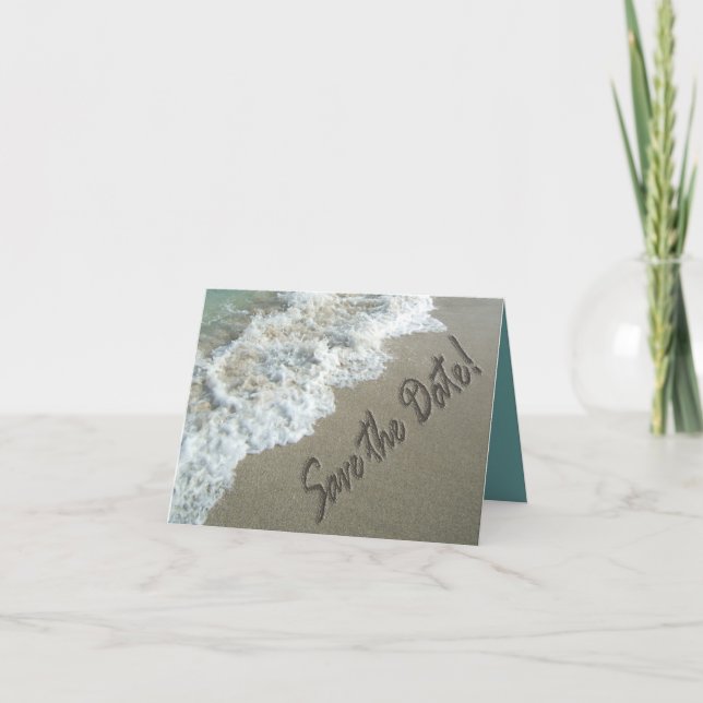 Save the Date Destination Wedding Sand Writing Announcement (Front)