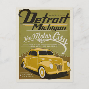 Save the Date   Detroit, MI Announcement Postcard