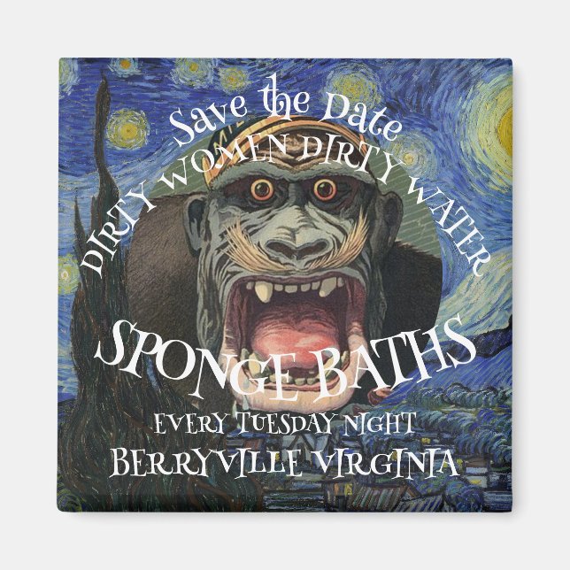 SAVE THE DATE DIRTY WOMEN SPONGE BATHS TUESDAY MAGNET (Front)