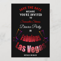 Save The Date Divorce Party Invite Las Vegas -