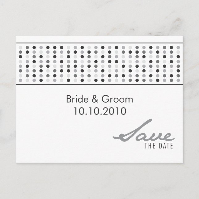 Save The Date - Dots Announcement Postcard (Front)