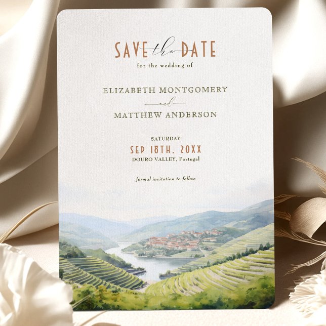 Save The Date Douro Valley Portugal Destination Invitation (Creator Uploaded)