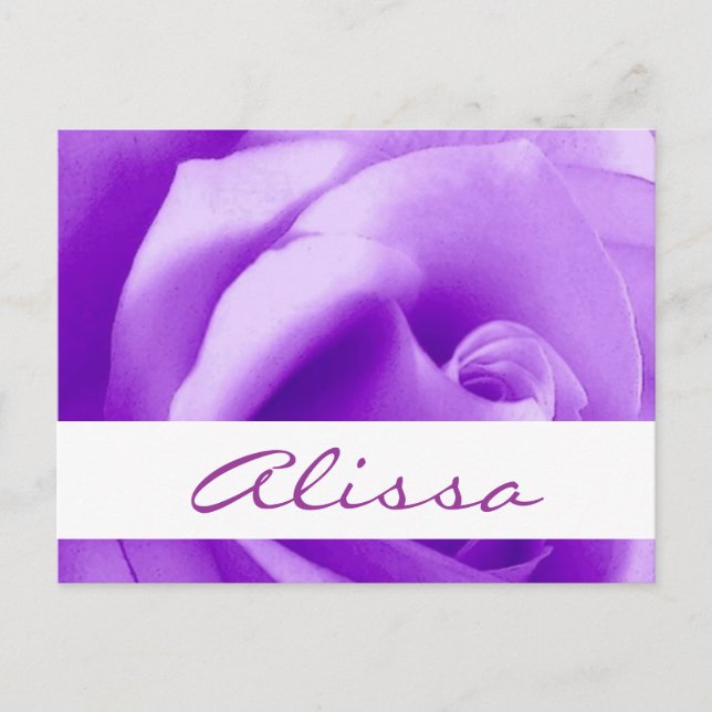 Save the Date Dreamy Purple Rose V22A Announcement Postcard (Front)