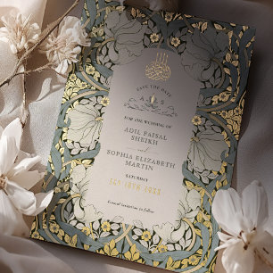 Save the Date Dusty Blue Muslim Islamic Morris