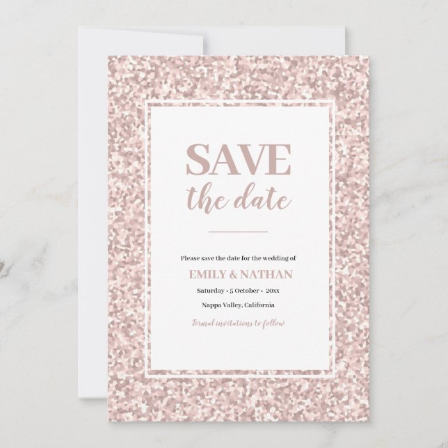 Save the date Dusty Pink Invitation (Front)