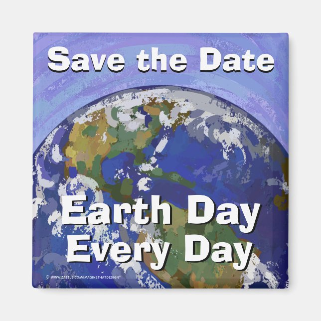 Save the Date Earth Day Magnet (Front)
