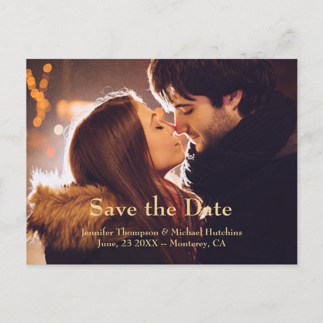  Save the Date Editable text and photo Postcard (Front)