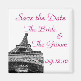 Save the Date Eiffel Tower Magnet