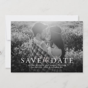 Save the date elegant blush photo card
