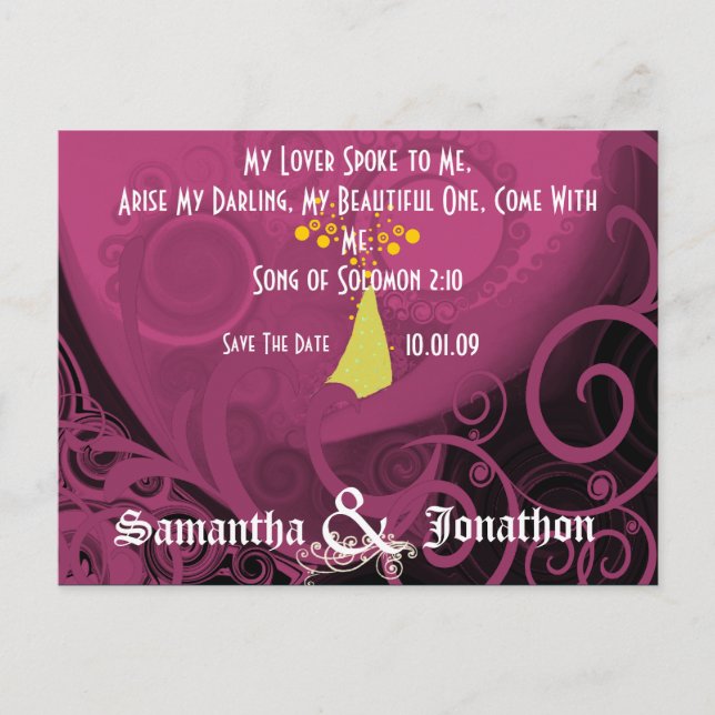 Save The Date Elegant Cala Lily Announcement Postcard (Front)