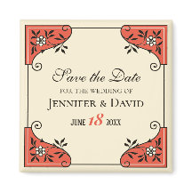 Save the date Elegant floral frame Vintage