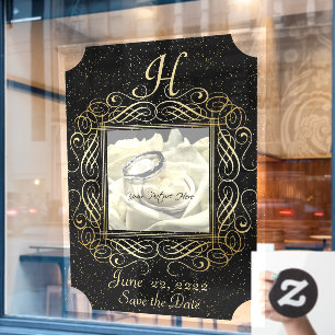 Save the Date Elegant Gold Foil Dots Look Script 2