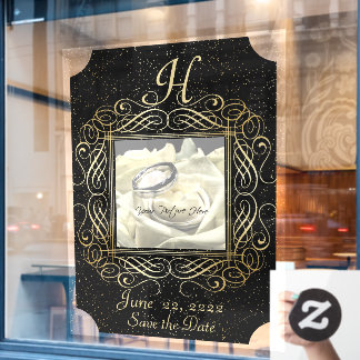 Save the Date Elegant Gold Foil Dots Look Script 2