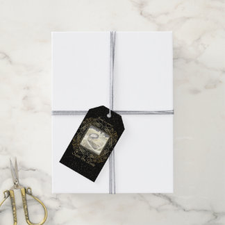 Save the Date Elegant Gold Foil Dots Look Script Gift Tags