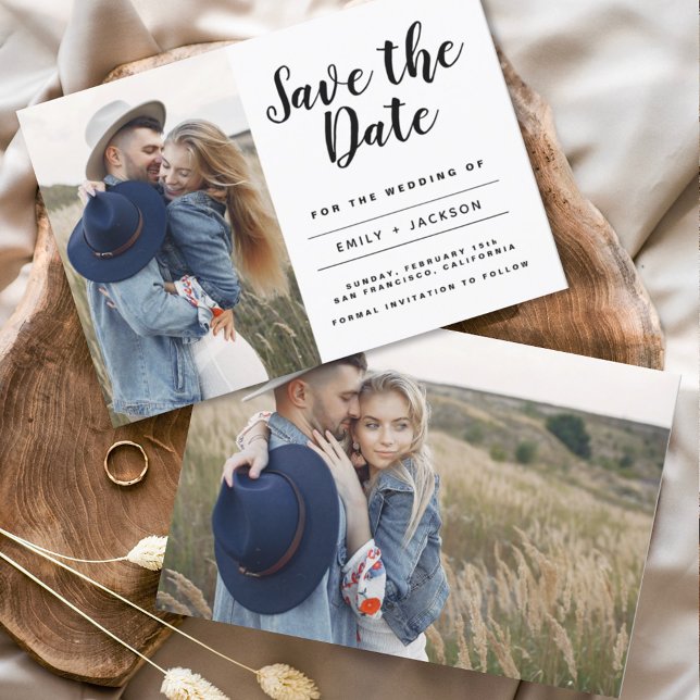 Save the Date Elegant Minimalist Simple Photo  (Creator Uploaded)