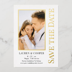 Save The Date Elegant Modern Wedding Gold