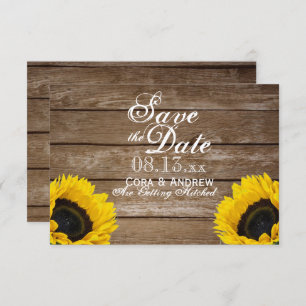 Save the Date - Elegant Rustic SunFlower Lights Invitation