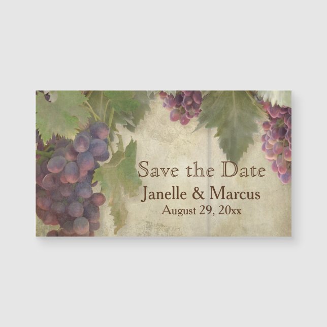 Save the Date Elegant Rustic Vineyard Winery Fall (Front)
