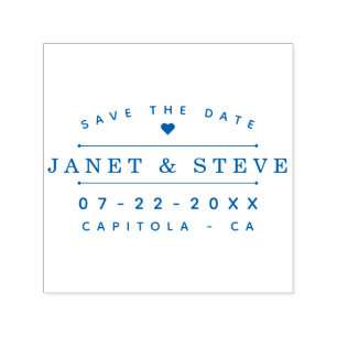 Save The Date   Elegant Typography & Sweet Heart Self-inking Stamp