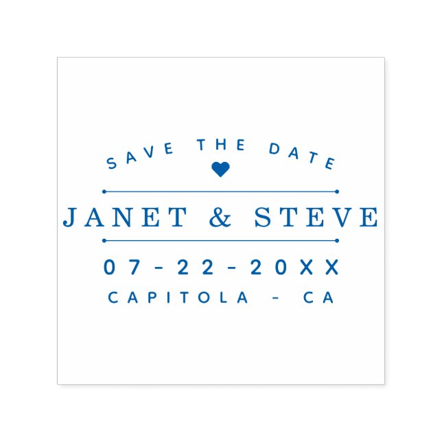 Save The Date | Elegant Typography & Sweet Heart Self-inking Stamp (Design)