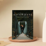 Save the date elegant vertical photo magnetic invitation<br><div class="desc">Share the news of your engagement and upcoming marriage with this vertical one-photo save the date magnet featuring an elegant type treatment in white. This magnetic wedding save the date works with a variety of photos. More styles available in the collection by Lea Delaveris Design.</div>