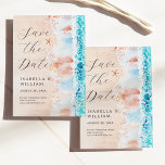 Save The Date Elegant Watercolor Beach Painting<br><div class="desc">Watercolor beach painting painting save the date card. Customisable!</div>