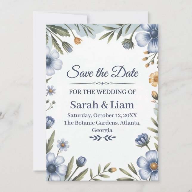 "Save the Date" Elegant Wedding Invitation (Front)