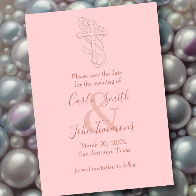 Save the Date Embosed Look Cross Any Colour (Creator Uploaded)