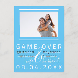 Save The Date Engagement Photo Funny Ocean Blue Postcard