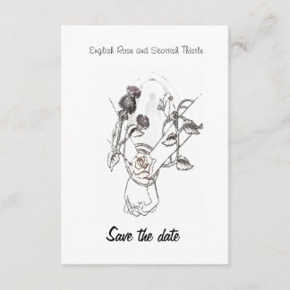 save the date English Rose and Scottish Thistle