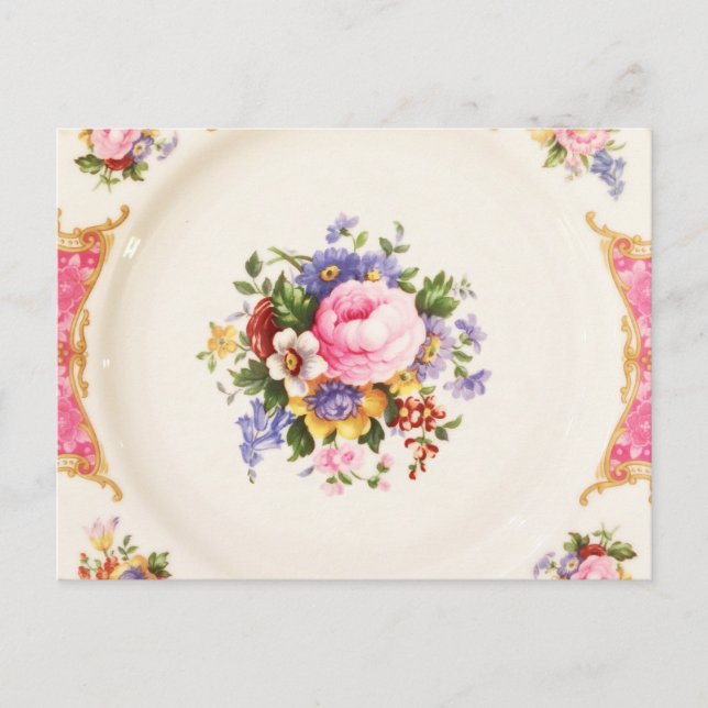 Save the Date English Rose Garden Party Tea Announcement Postcard (Front)