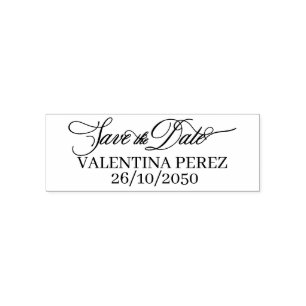 Save the Date English Version Golden Quince Self-inking Stamp
