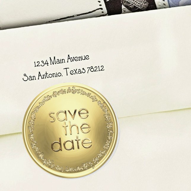 Save the Date Envelope Seal Gold (Creator Uploaded)