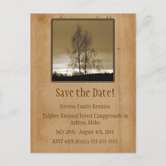 Save the Date Family Reunion Announcement Postcard (Front)