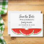 Save The Date Family Reunion Watermelon Invitation<br><div class="desc">Are you planning a family reunion? Let your family know when it will be with this unique Save the Date card. It is decorated with red watercolor watermelons and is easily customisable. Because we create our artwork you won't find this exact image from other designers. Original Watercolor © Michele Davies....</div>
