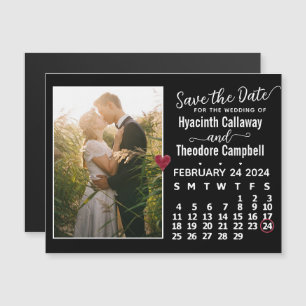 Save the Date February 2024 Calendar Photo Magnet