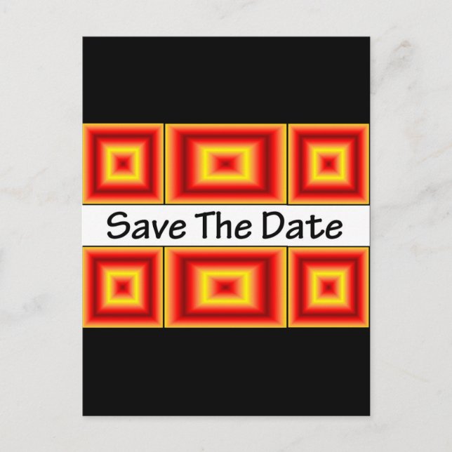 Save the Date Fire Orange Announcement Postcard (Front)