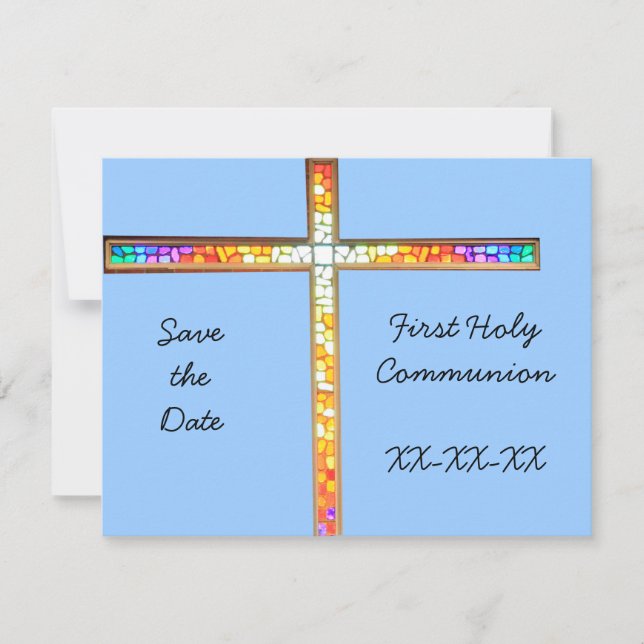 Save the Date - First Holy Communion (boy)- invite (Front)
