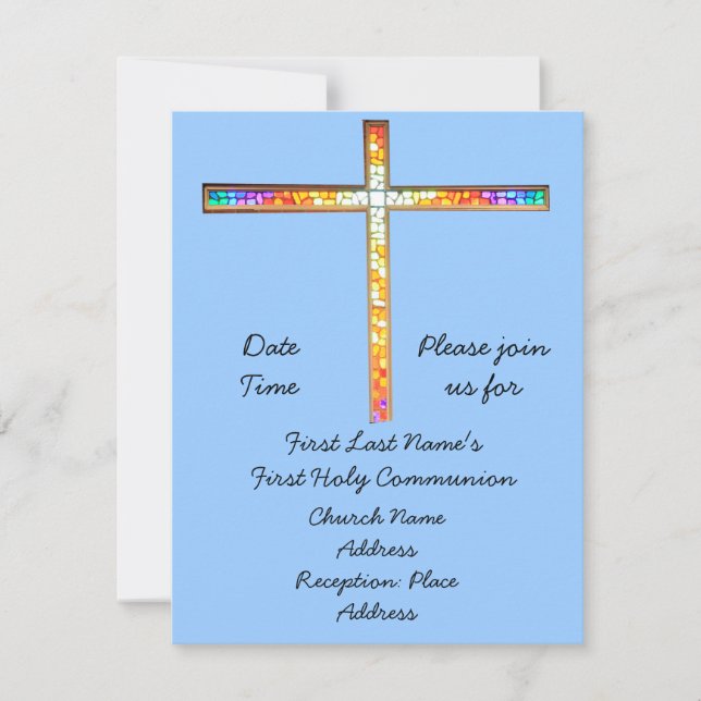 Save the Date - First Holy Communion (boy)- invite (Front)