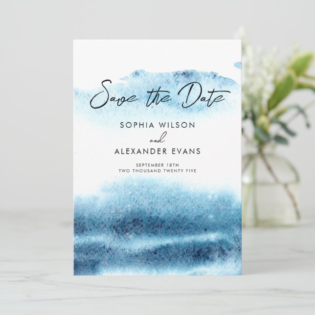 Save The Date Flat Card for a Boho Chic Wedding. (Standing Front)