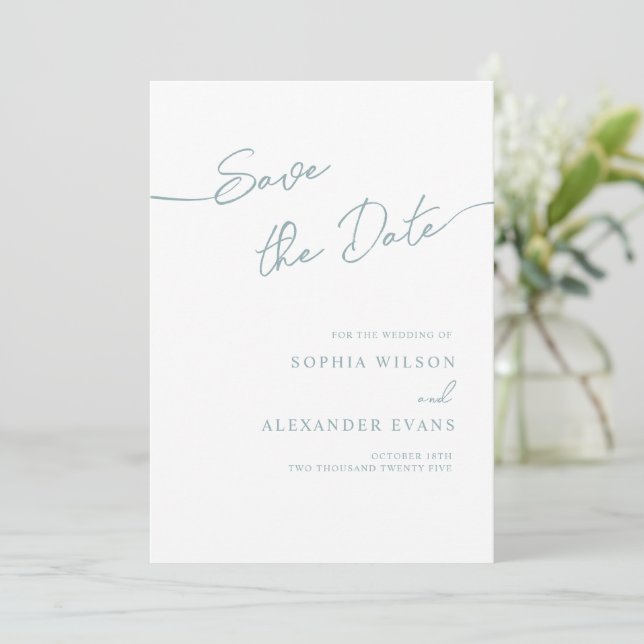 Save The Date Flat Card for a Boho Chic Wedding. (Standing Front)