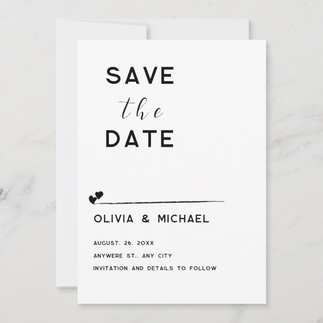 Save the Date Flat Note Card (Front)