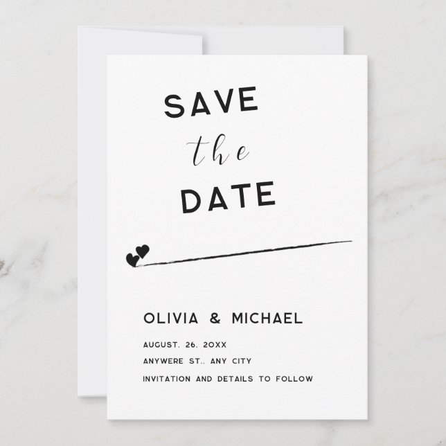 Save the Date Flat Note Card (Front)
