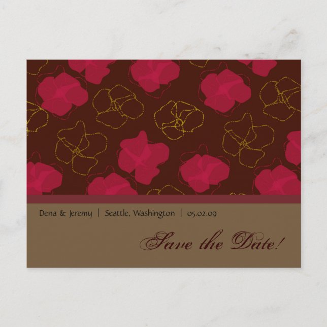 Save The Date Floral Design Announcement Postcard (Front)