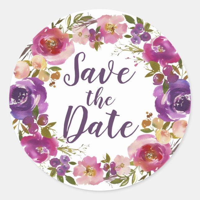 Save the Date Floral Envelope Seal (Front)