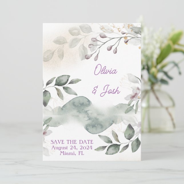 SAVE THE DATE FLORAL INVITATION CARDS (Standing Front)