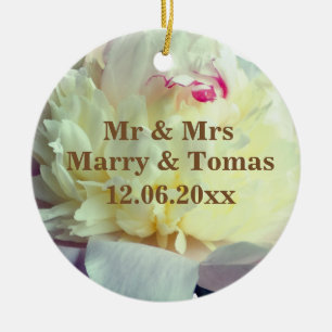 Save the date Floral  Ornament